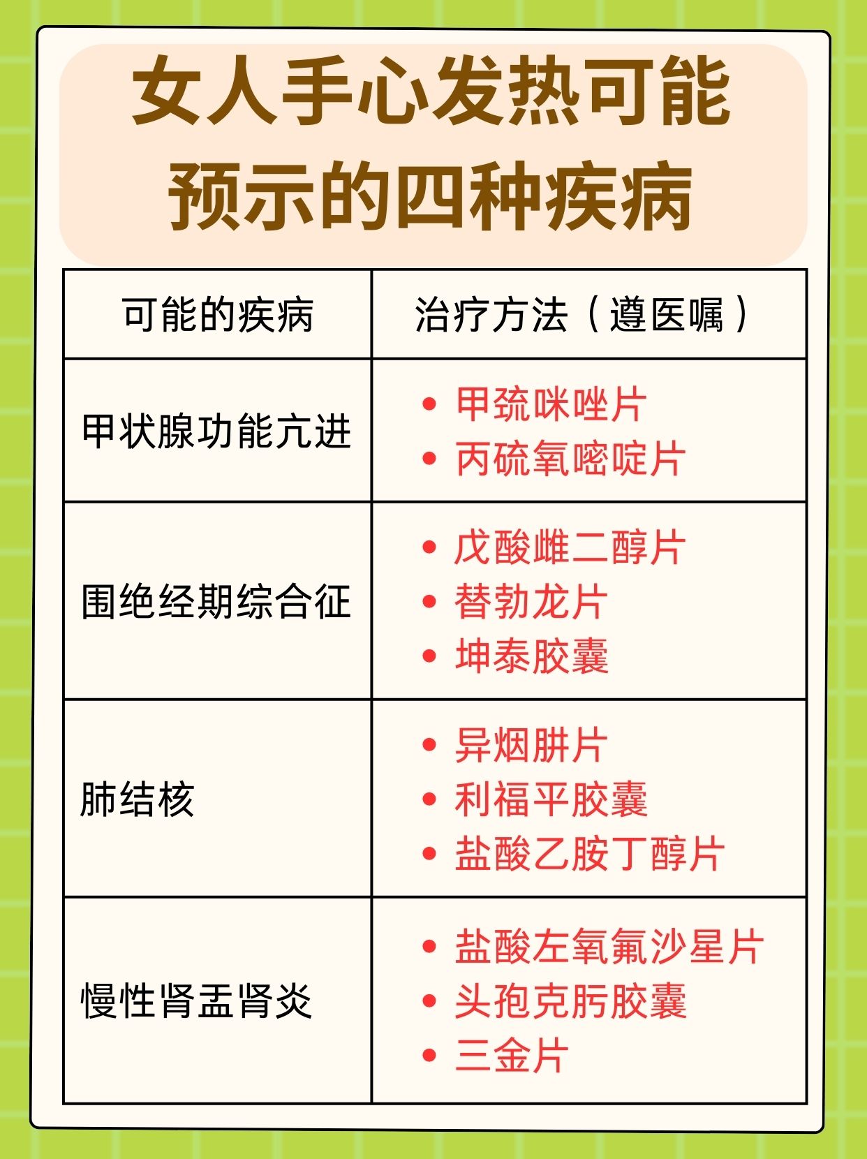 女人手心发热警惕哪四种病?