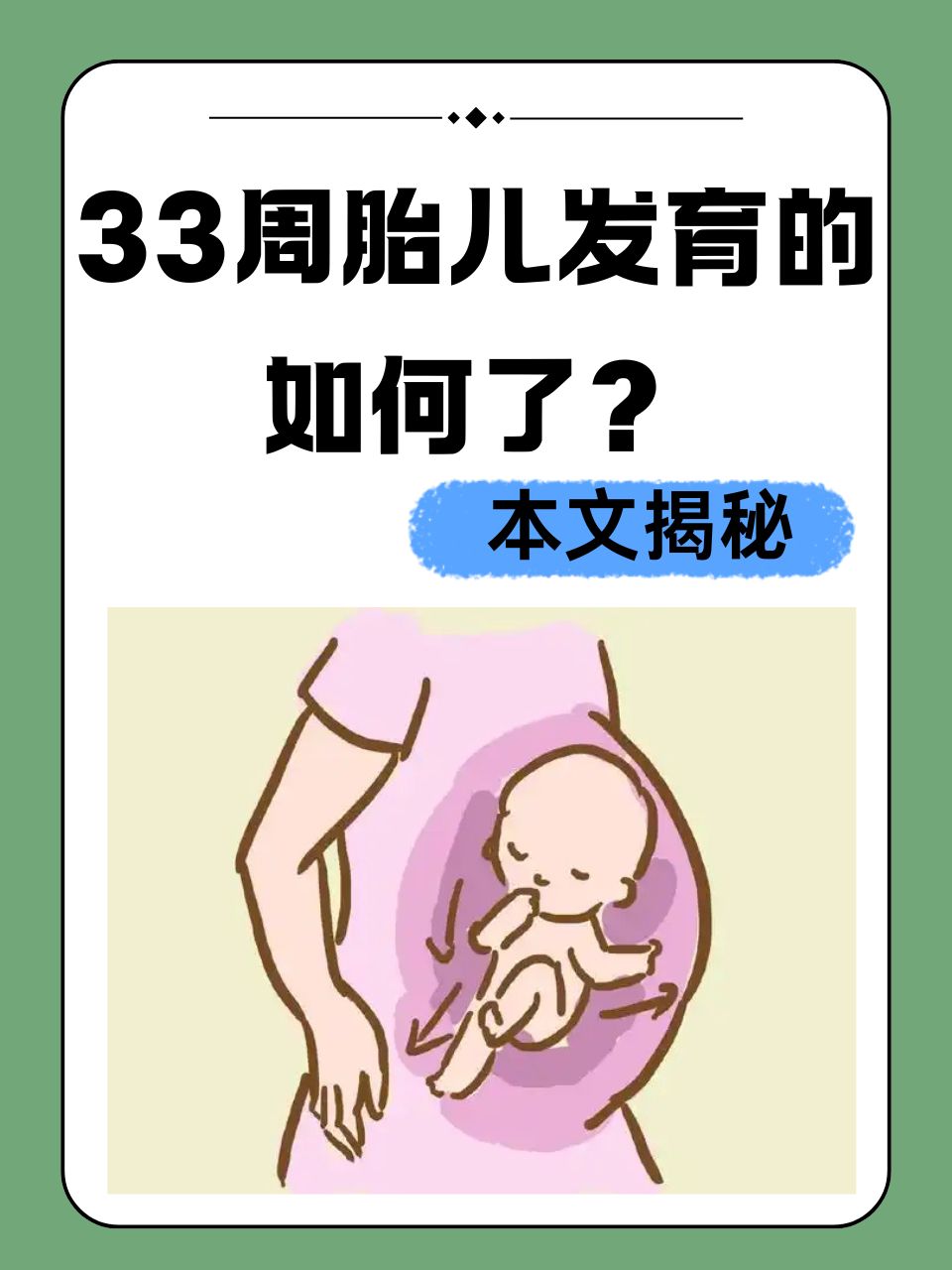 33周胎儿发育的如何了?