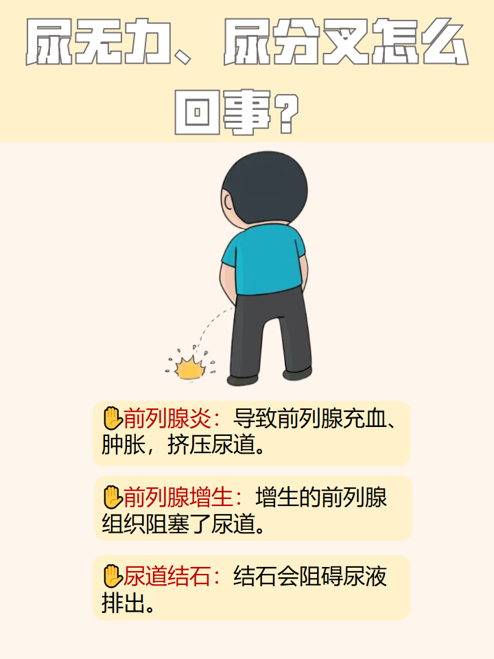 症状辩解|尿无力,尿分叉怎么回事?