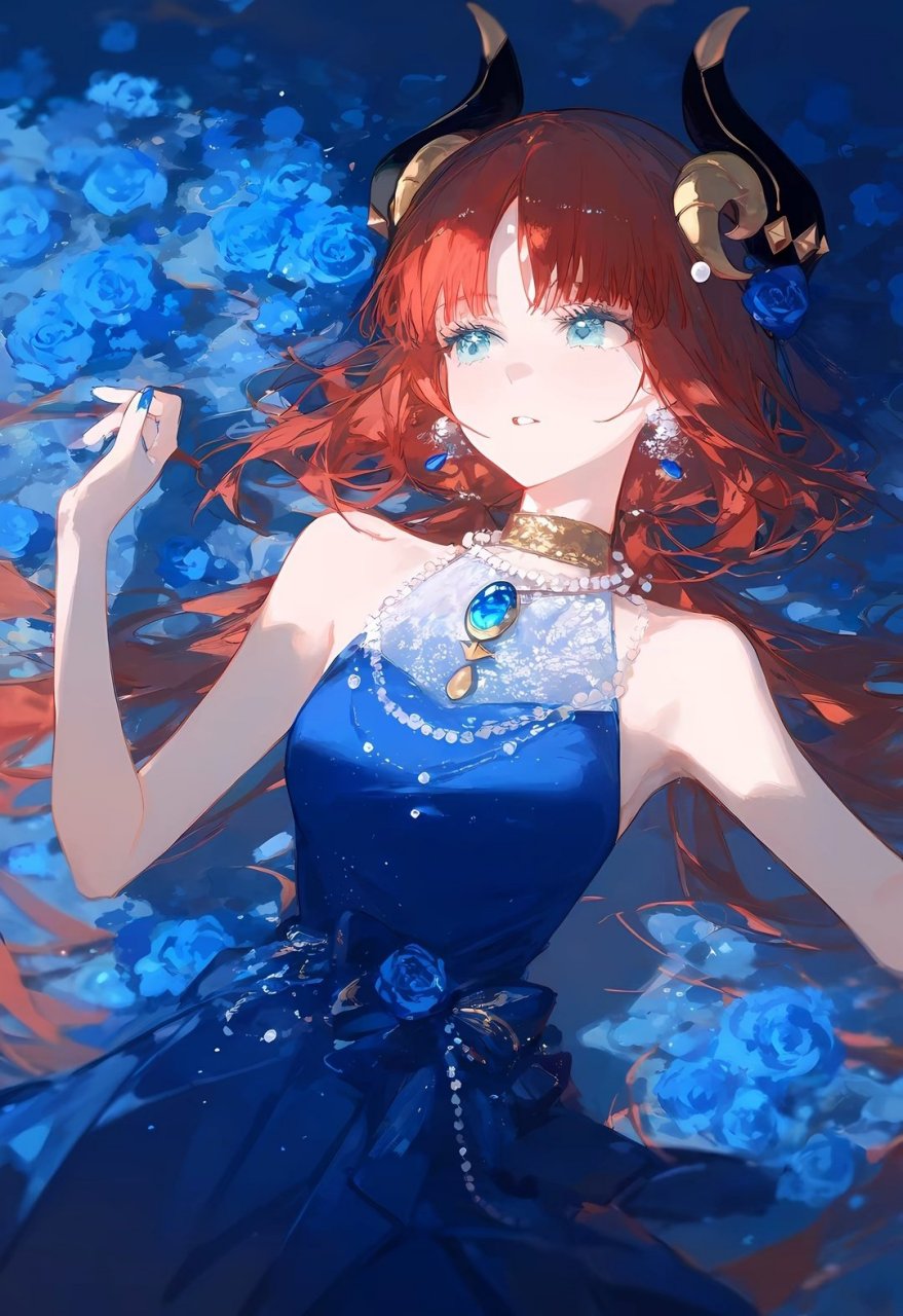 原神 妮露 蓝色晚礼服