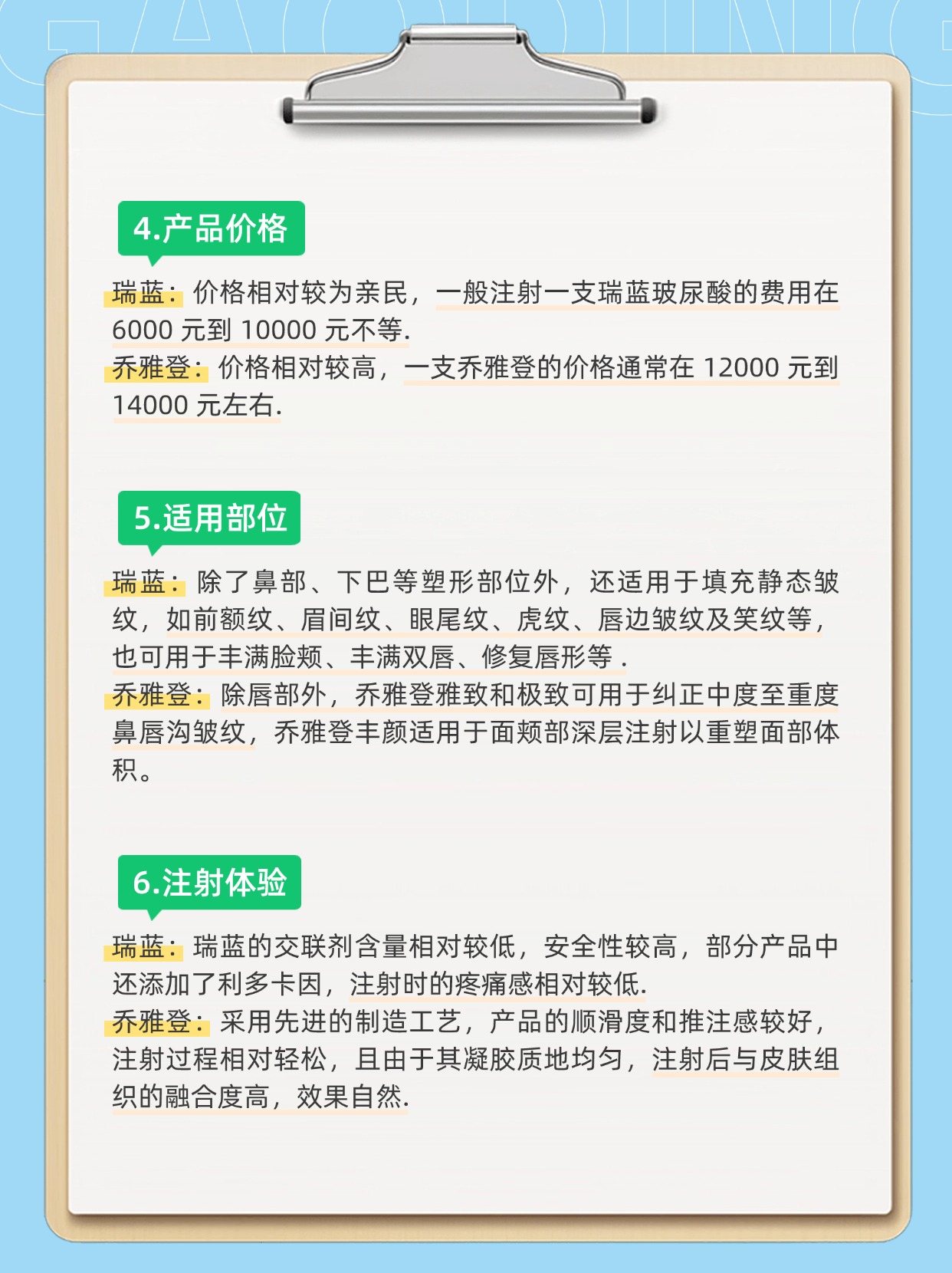 分子特性 瑞蓝玻尿酸分子呈颗粒状且有不同型号分子大小呈逐渐增大