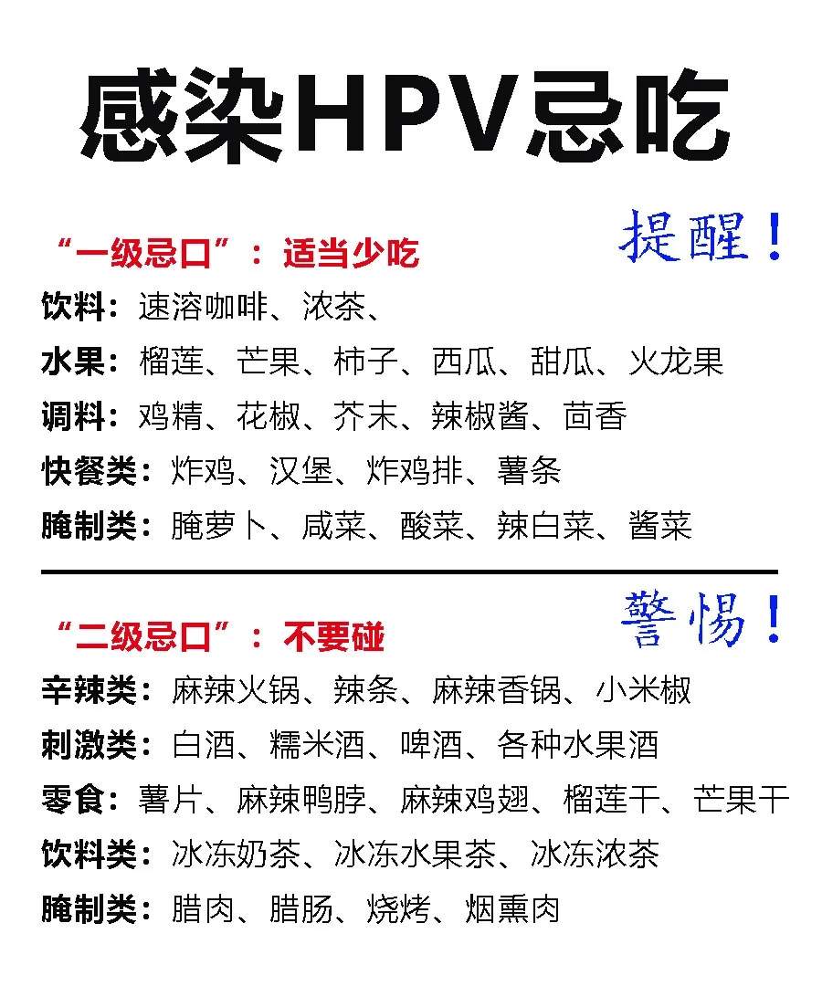 感染hpv食物忌口清单!