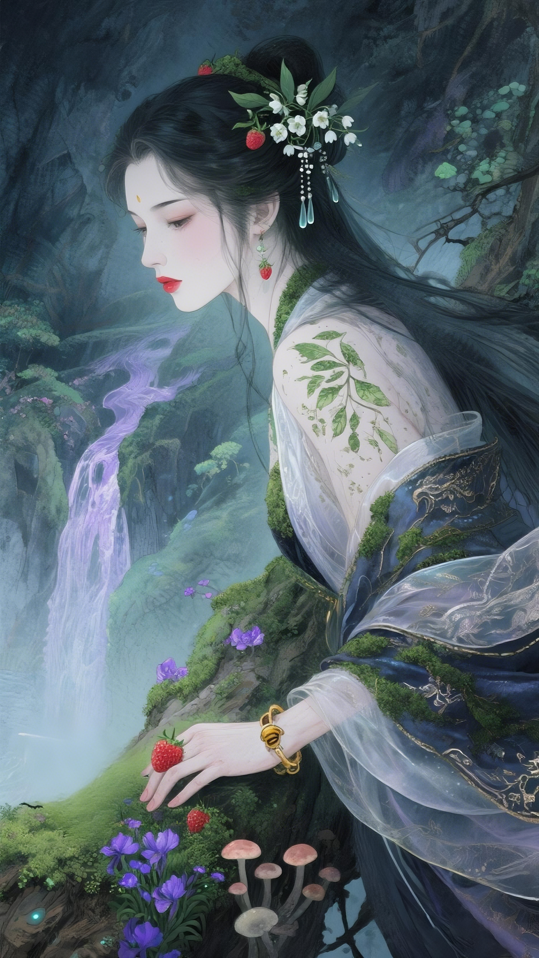 山鬼 山鬼作为山林守护者,承载着楚人对自然力量的敬畏与