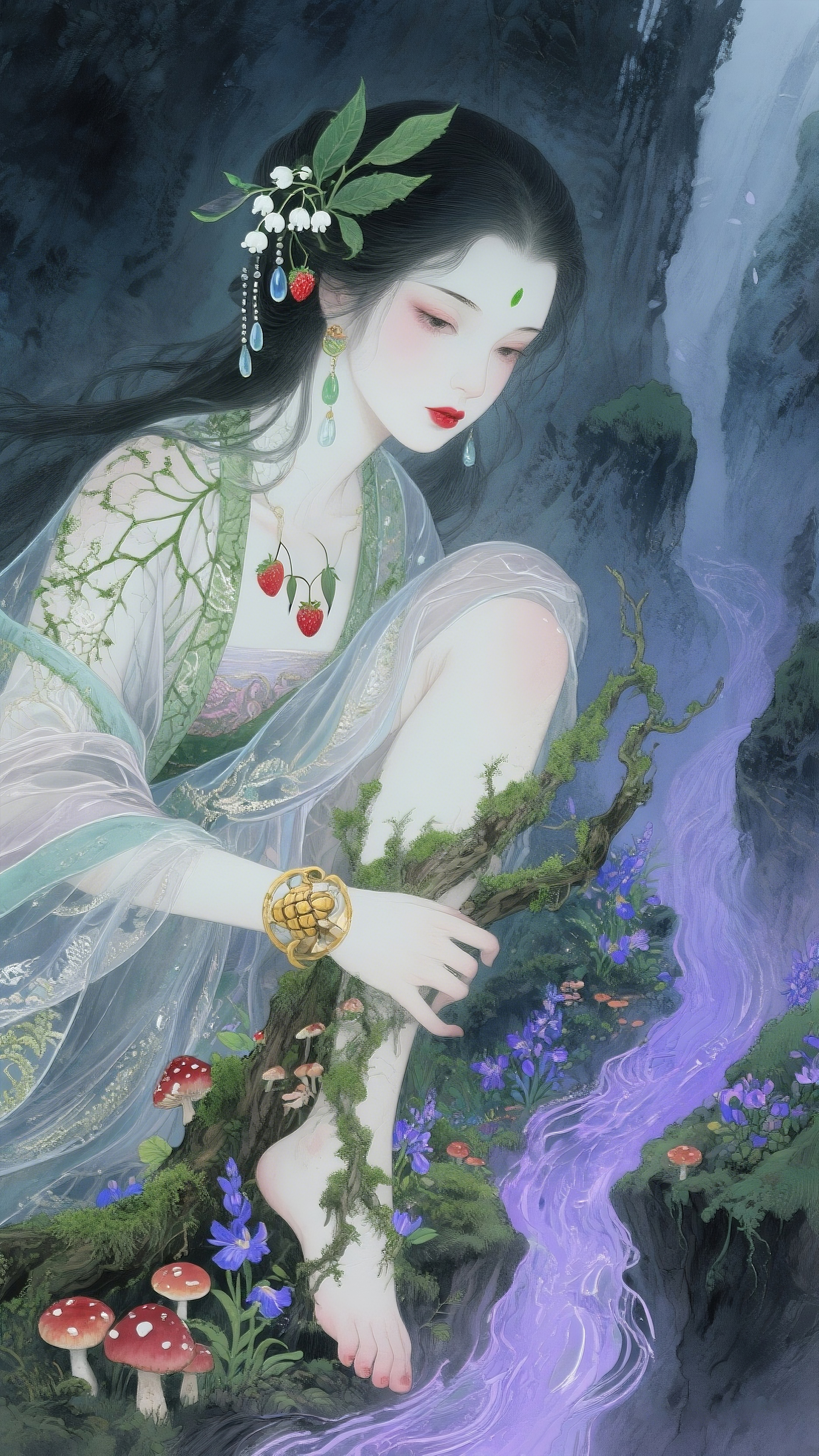 山鬼 山鬼作为山林守护者,承载着楚人对自然力量的敬畏与