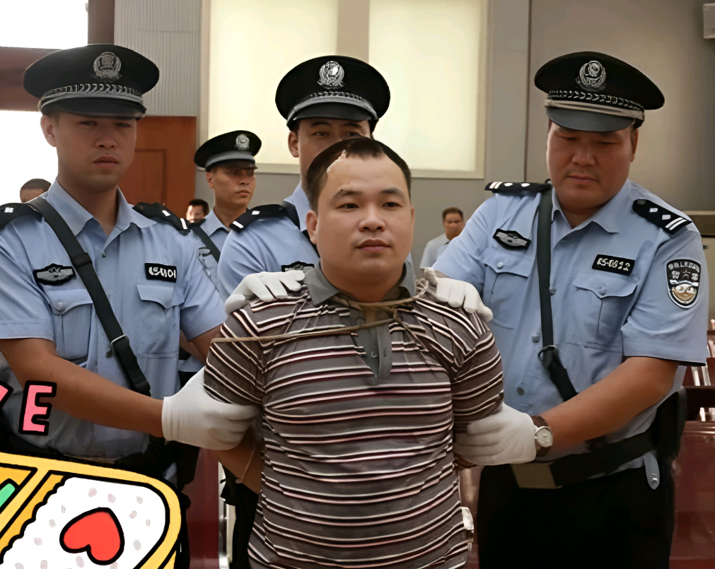 2012 年广西贺州,谢振聪被押赴刑场时面如土色,刚