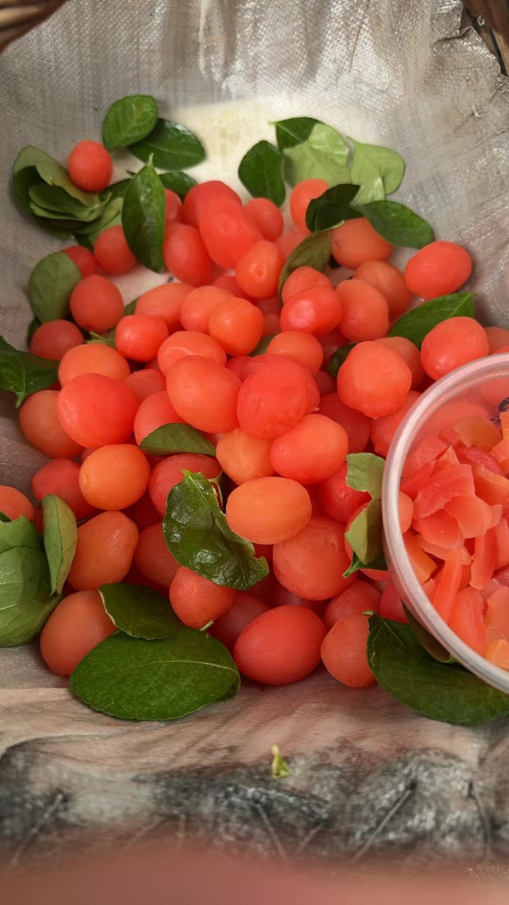 在景区旁边摊贩买的,问了下老板红的叫望梅止渴的梅子,青的叫青梅,吃