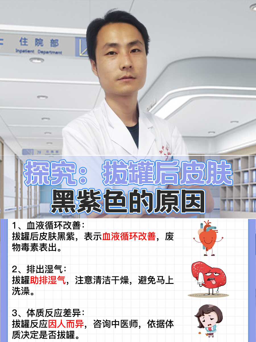 探究:拔罐后皮肤黑紫色的原因  拔罐疗法是一种传统的中医治疗方法