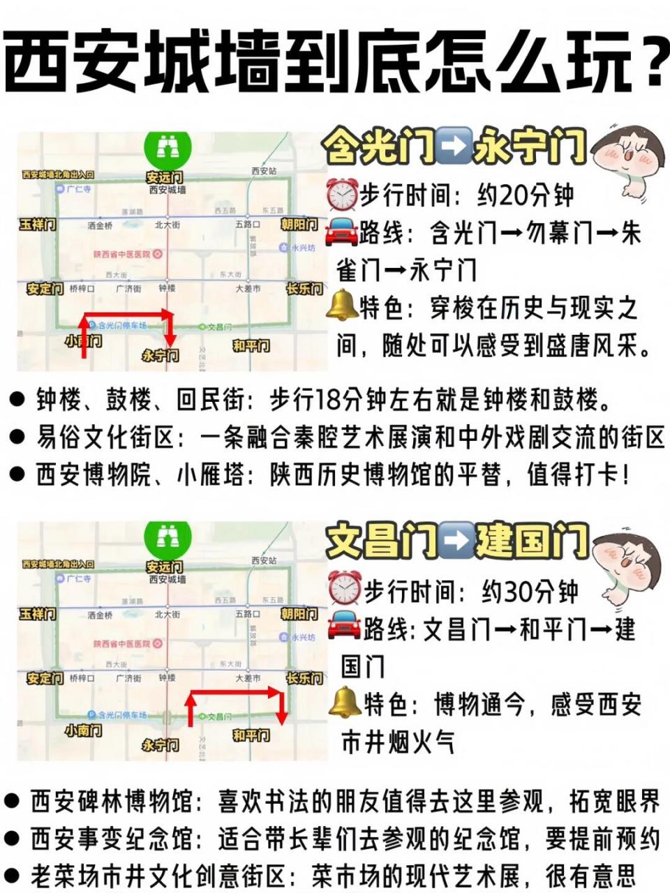 西安城墙全大攻略详细路线来啦,拿走不谢!