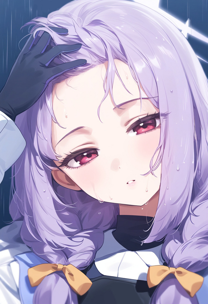 ai绘画# 《蔚蓝档案》美女露额头