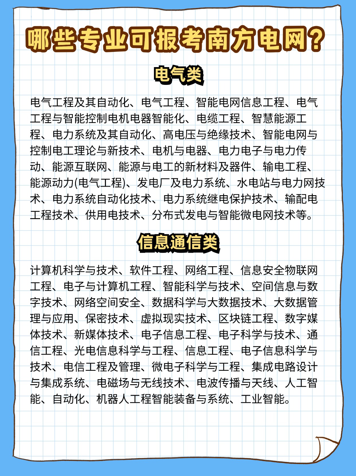 专业方面主要涉及到电气类,计算机类