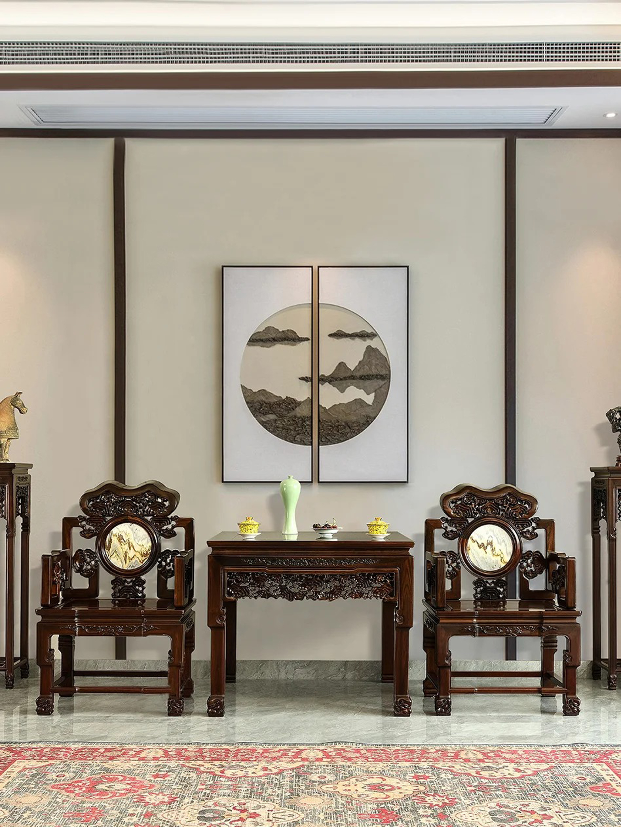 为什么大户人家的客厅都喜欢摆中堂?