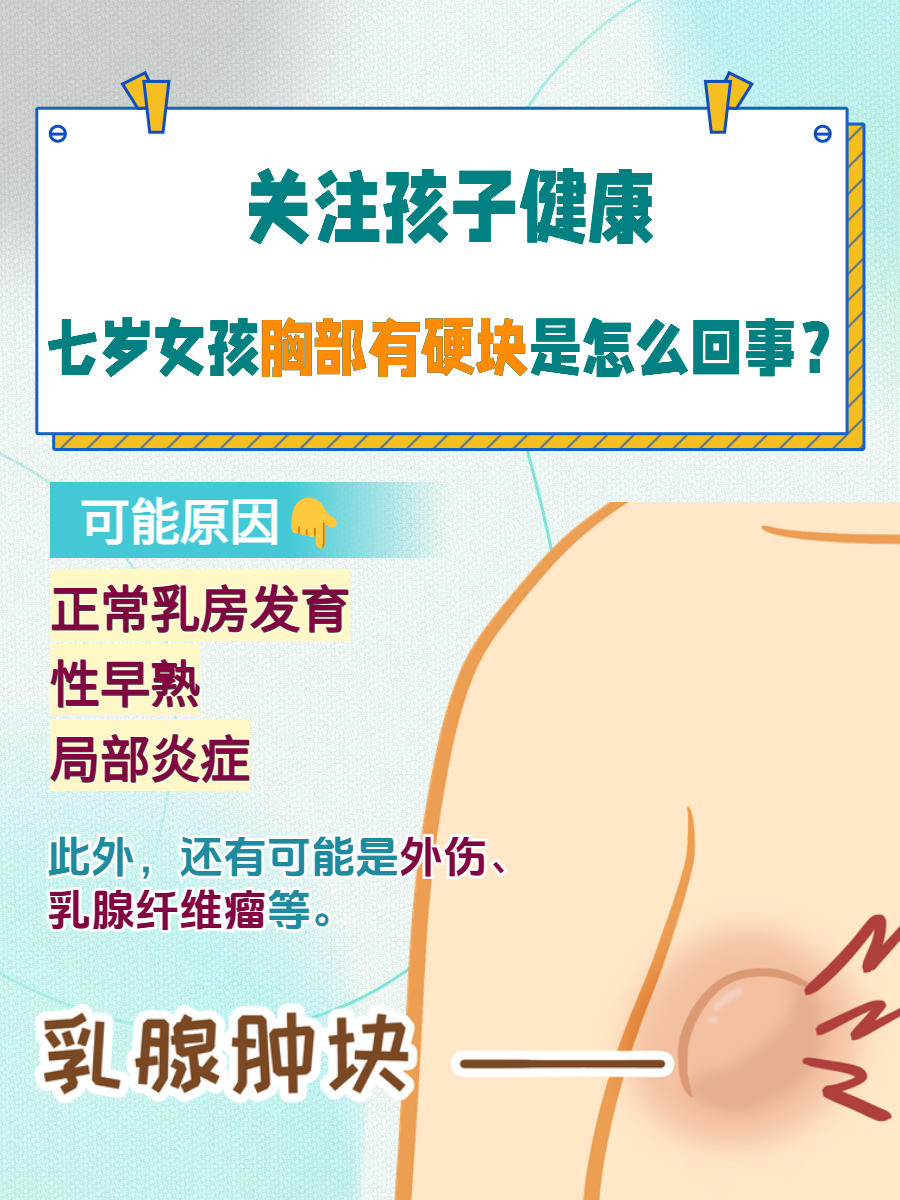 关注孩子健康:七岁女孩胸部有硬块是怎么回事?