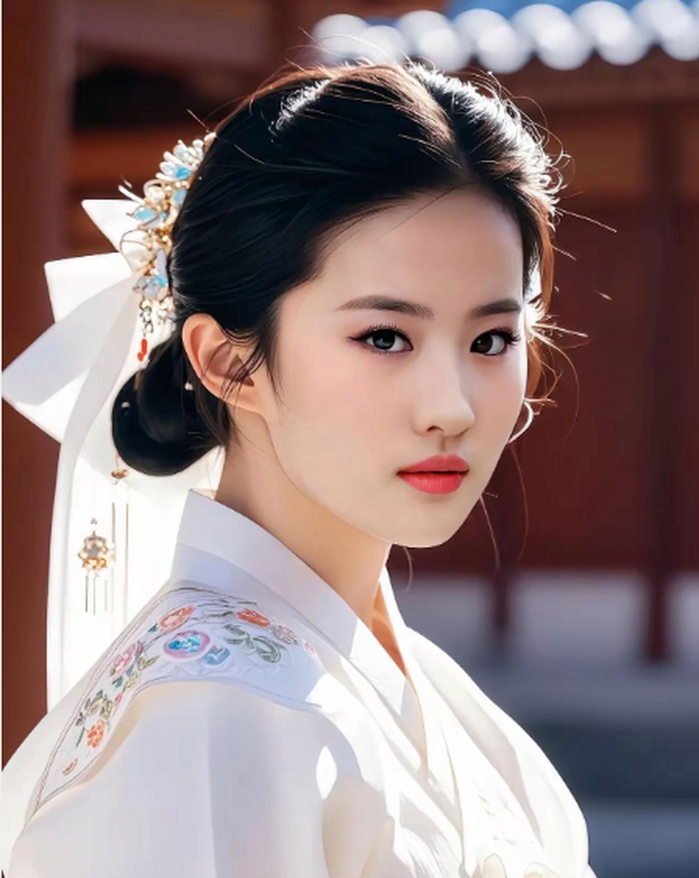 刘亦菲朝鲜族服饰造型,不愧是神仙姐姐,这顔值真是绝了呀,最后一张