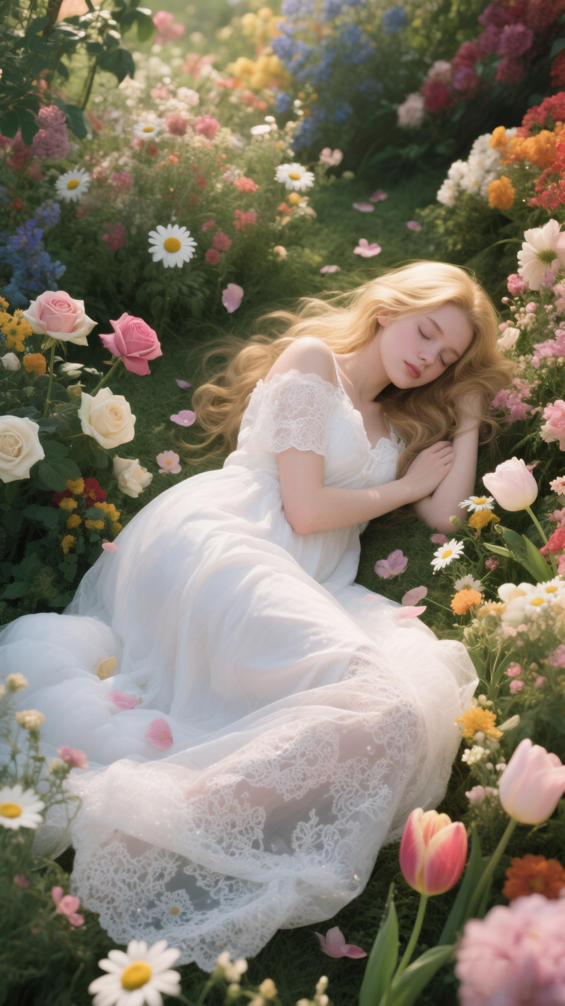 花丛沉睡美人:自然与美的极致共舞