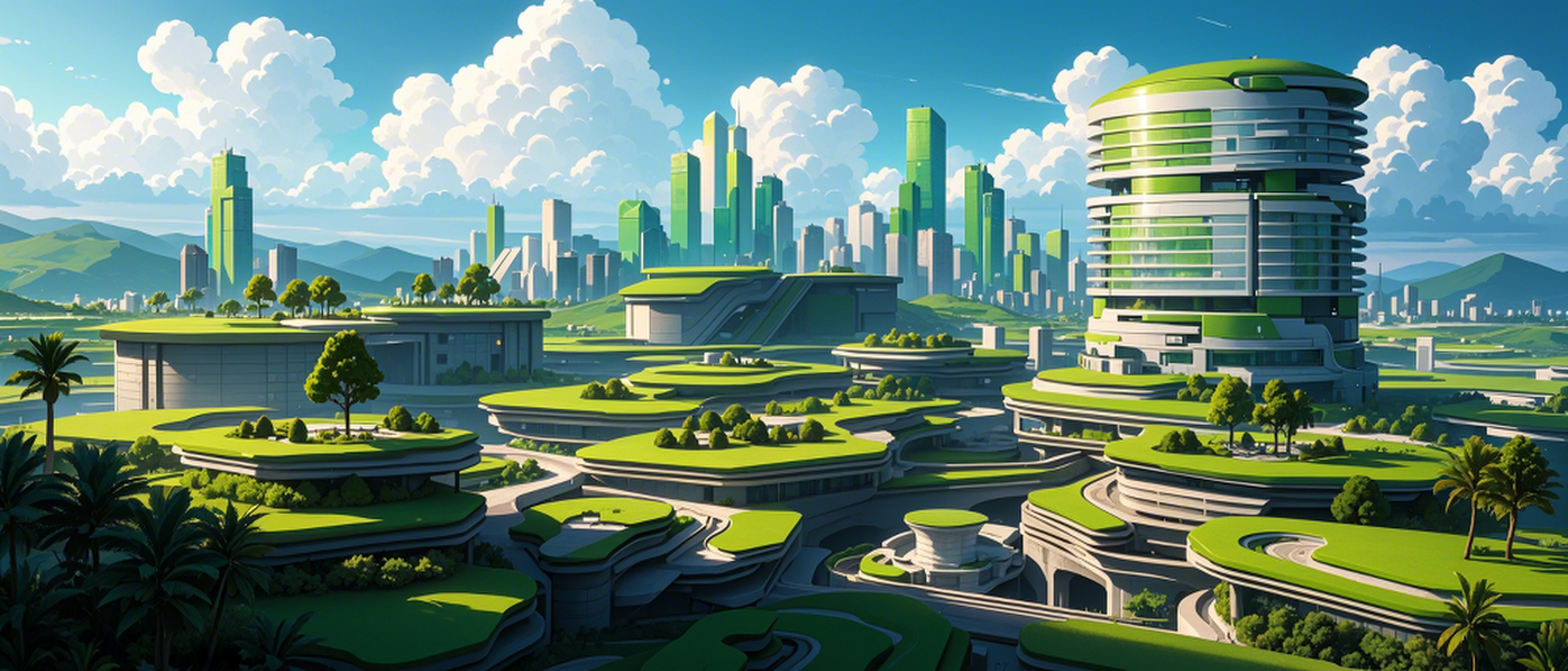 绿色未来城市#艺术# #ai绘画##动态夏日征集令##动态连更挑战