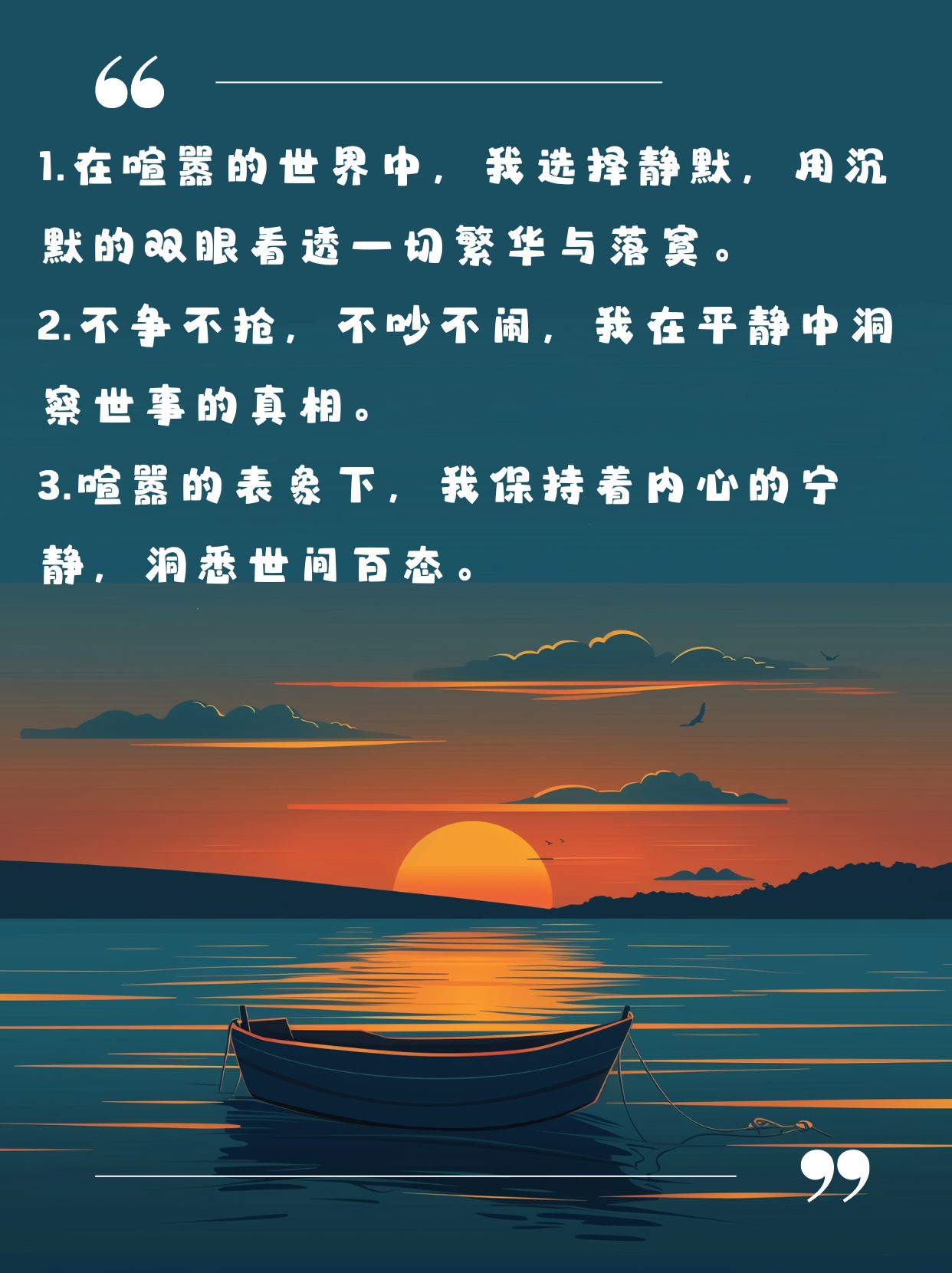 不吵也不闹