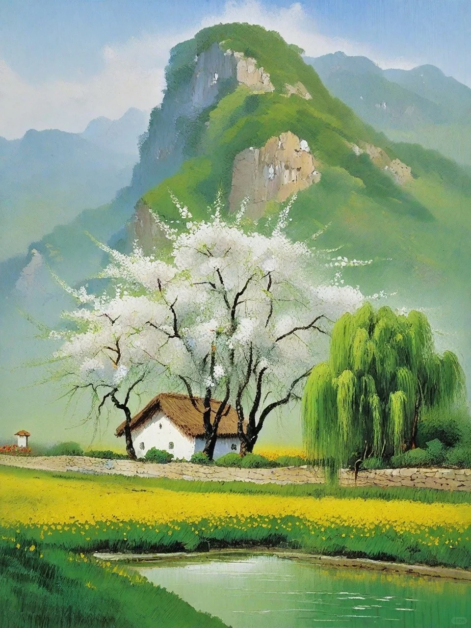 步转回廊,半落梅花婉娩香. 轻云薄雾,总是少年行乐处