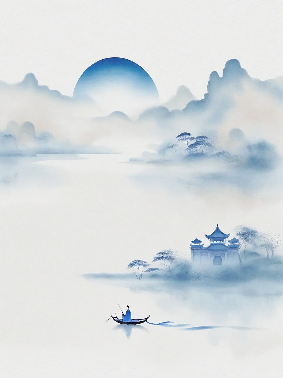 歌古风海报背景图楸梧遠近千官塿鸦明月形象风景图片 阐诗白云回望合