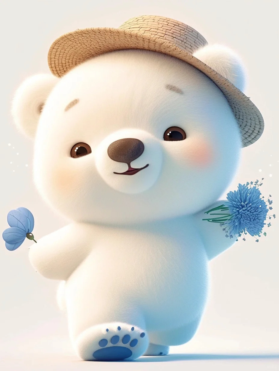 这只小白熊,胖嘟嘟超乎想象,每一寸都散发着精致萌呆的气息,让人忍不