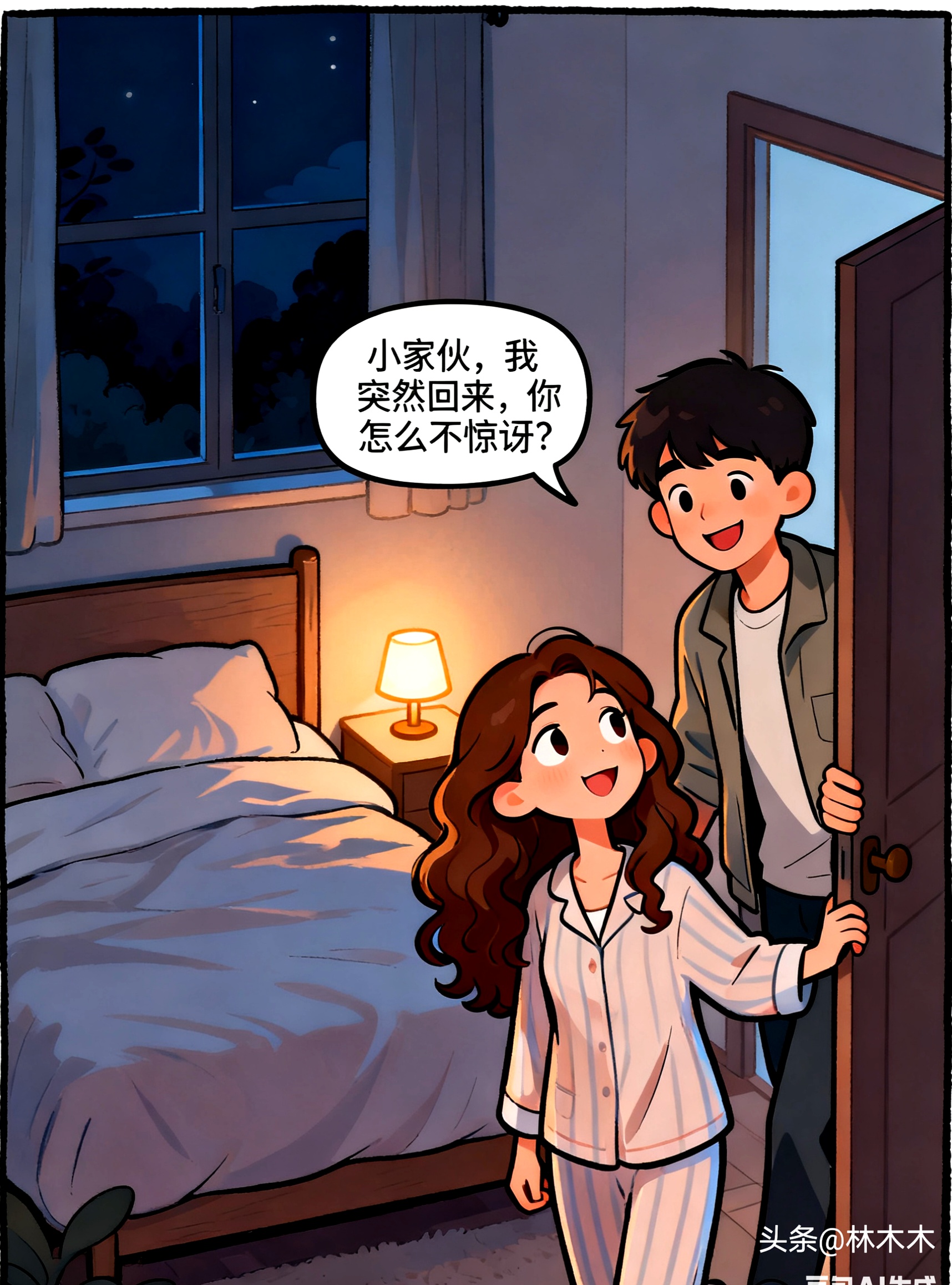 昨晚十一点多我老公推门进来笑着问哎呀小家伙我突然回来你