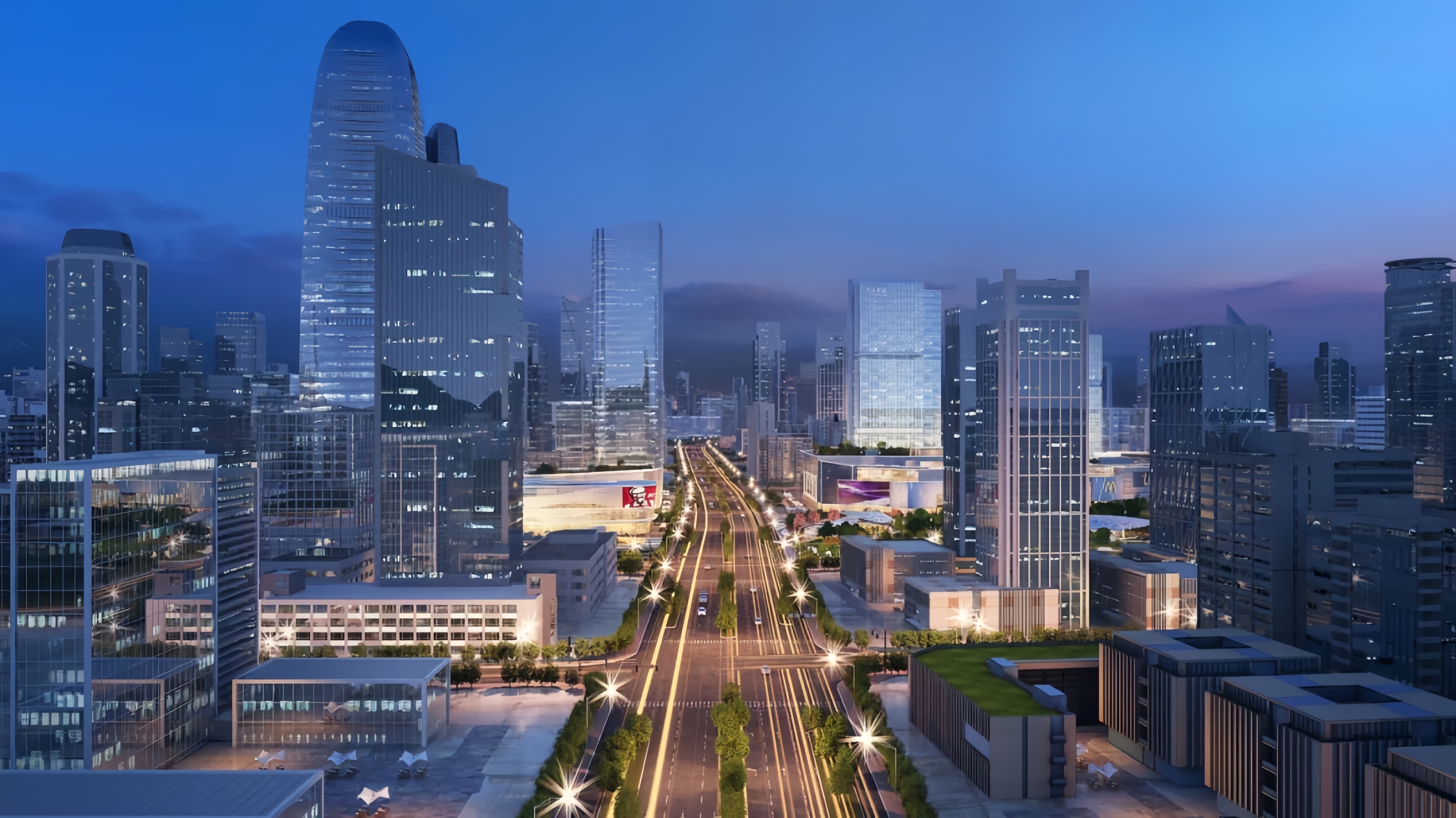 图为滨海新城cbd效果图一角.#福州