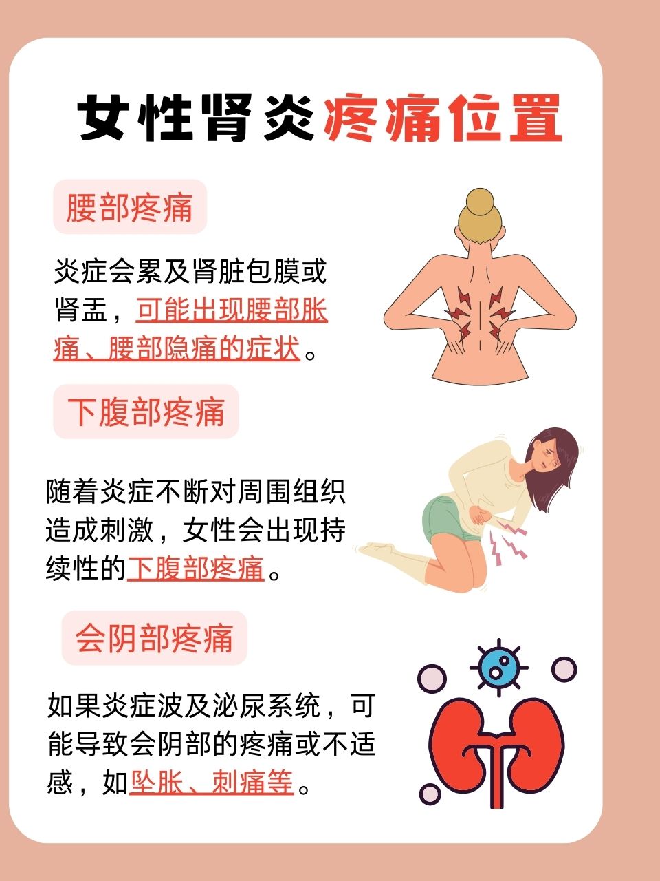 女性肾炎一般是哪里疼?你知道吗?