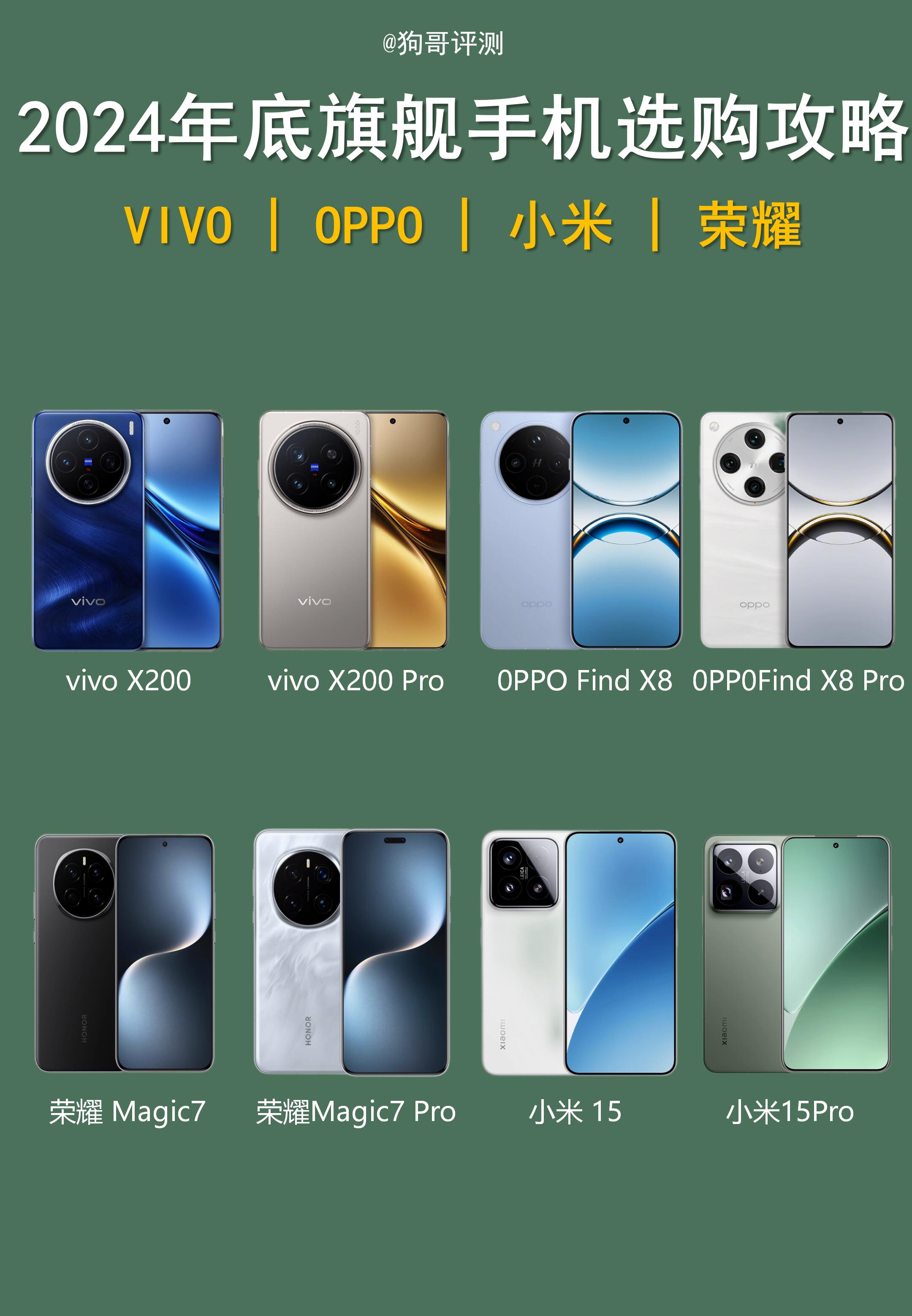 在2024年底的旗舰手机战场上,vivo x200系列,oppo find x8系列,荣耀