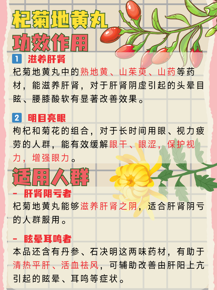 杞菊地黄丸的功效与作用是什么?