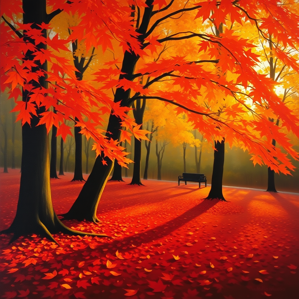 秋意渐浓,枫叶背景图宛如梦幻画卷般徐徐展开