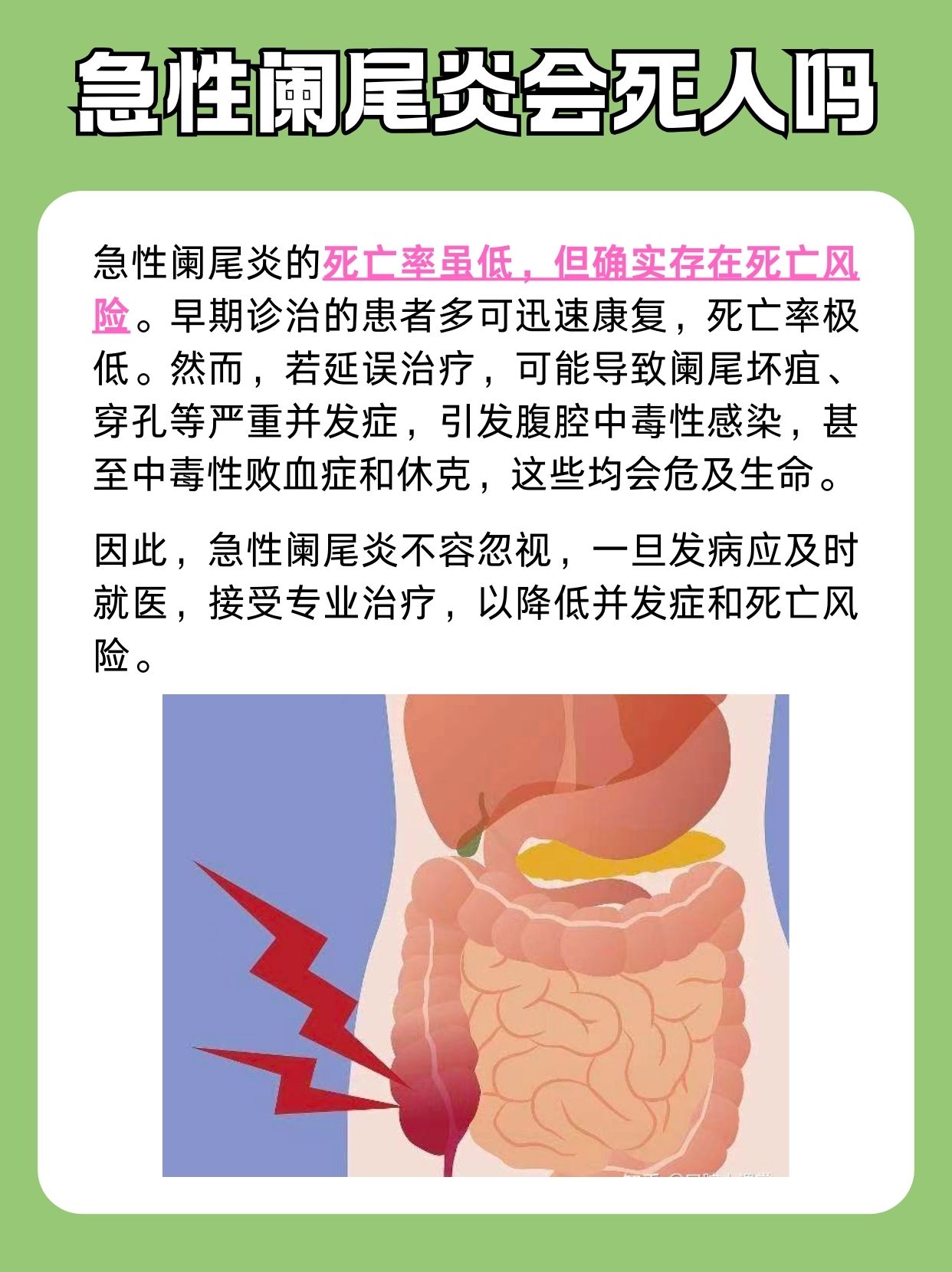 揭秘 急性阑尾炎会死人吗  急性阑尾炎的死亡率相对较低