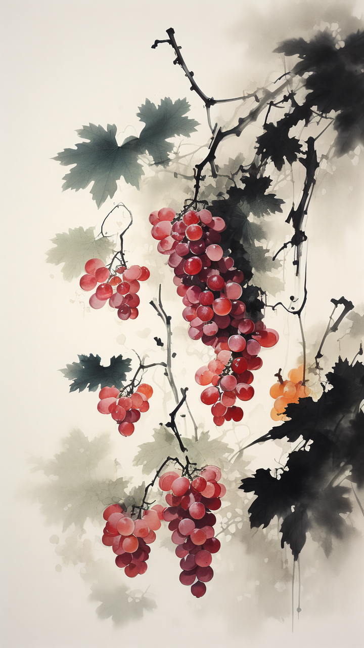 国画葡萄,这不仅仅是一幅画,更是一次跨越千年的文化之旅.