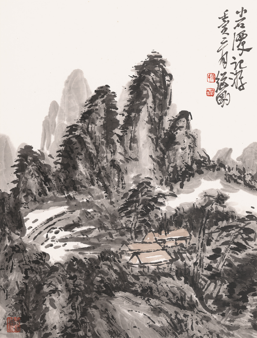 张继刚   《小石潭记游》 46x35cm 纸本水墨 2022年