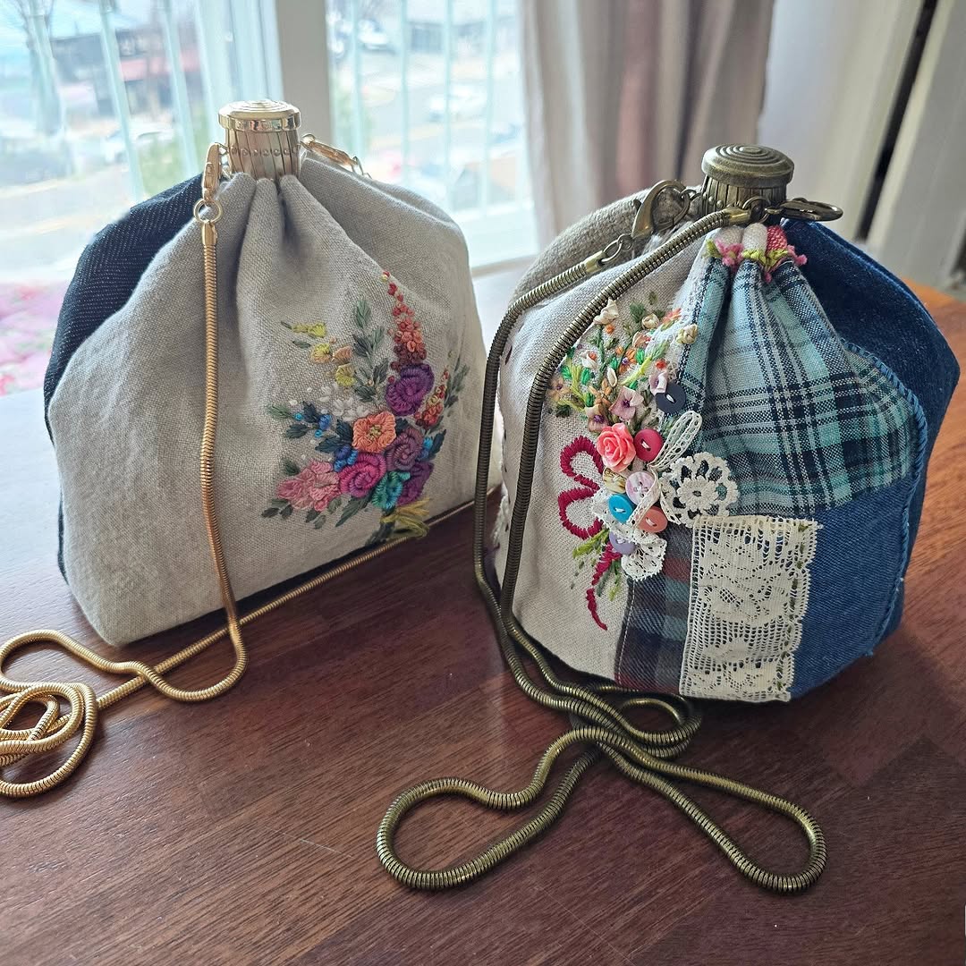 然后再做成束线带,记得小时候家里都是用这种袋子收纳碎布用的#手工