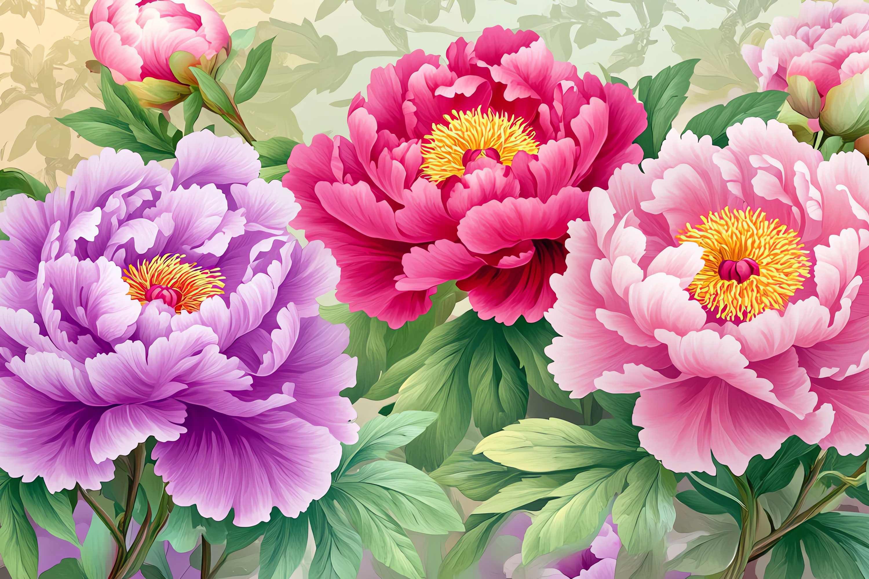 工笔勾勒的纹理,把牡丹的雍容华贵和中式意境完美融合～