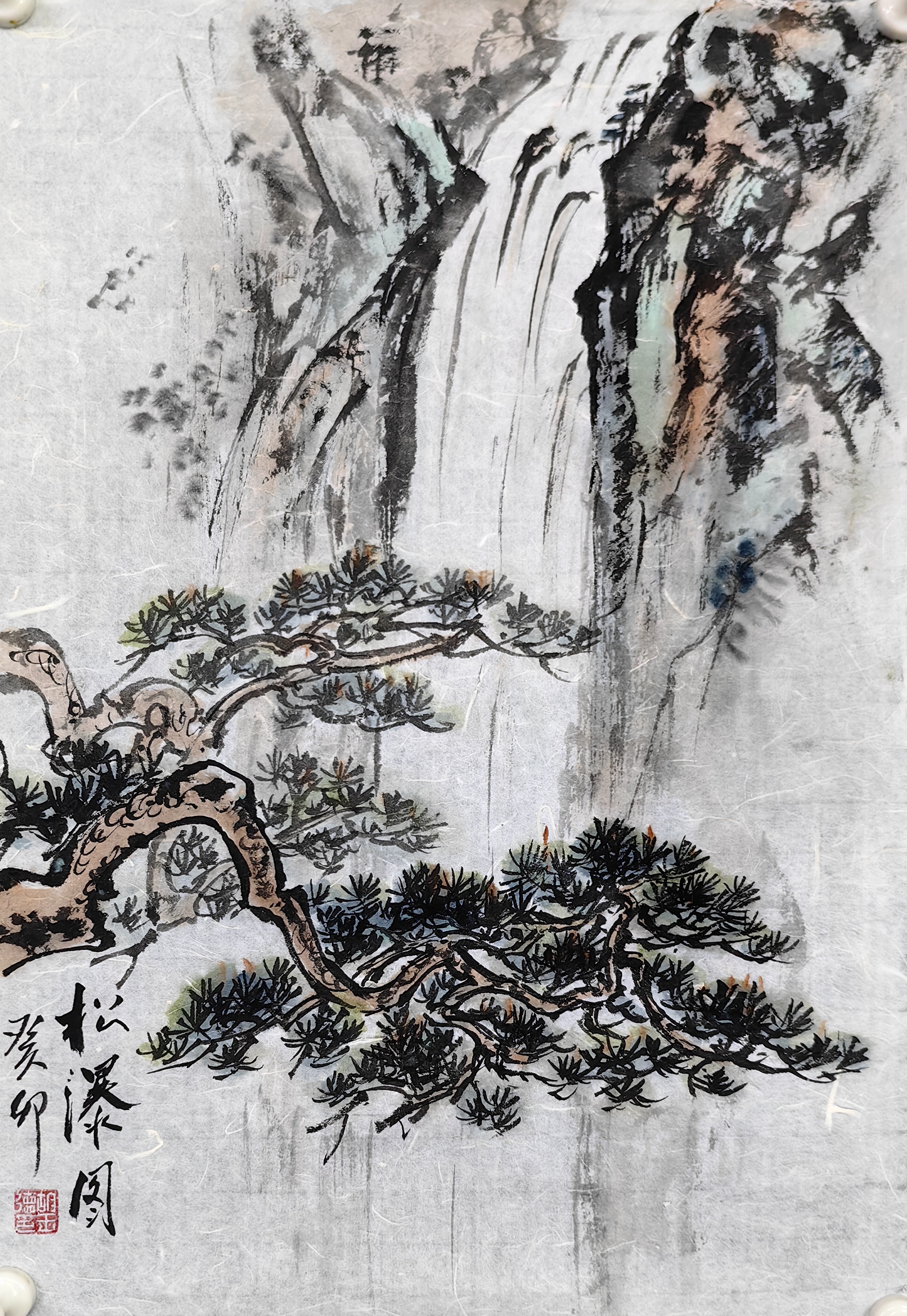 胡玉德老师的瀑布国画小写意作品集,展现瀑布壮美细腻,运用细腻笔触与