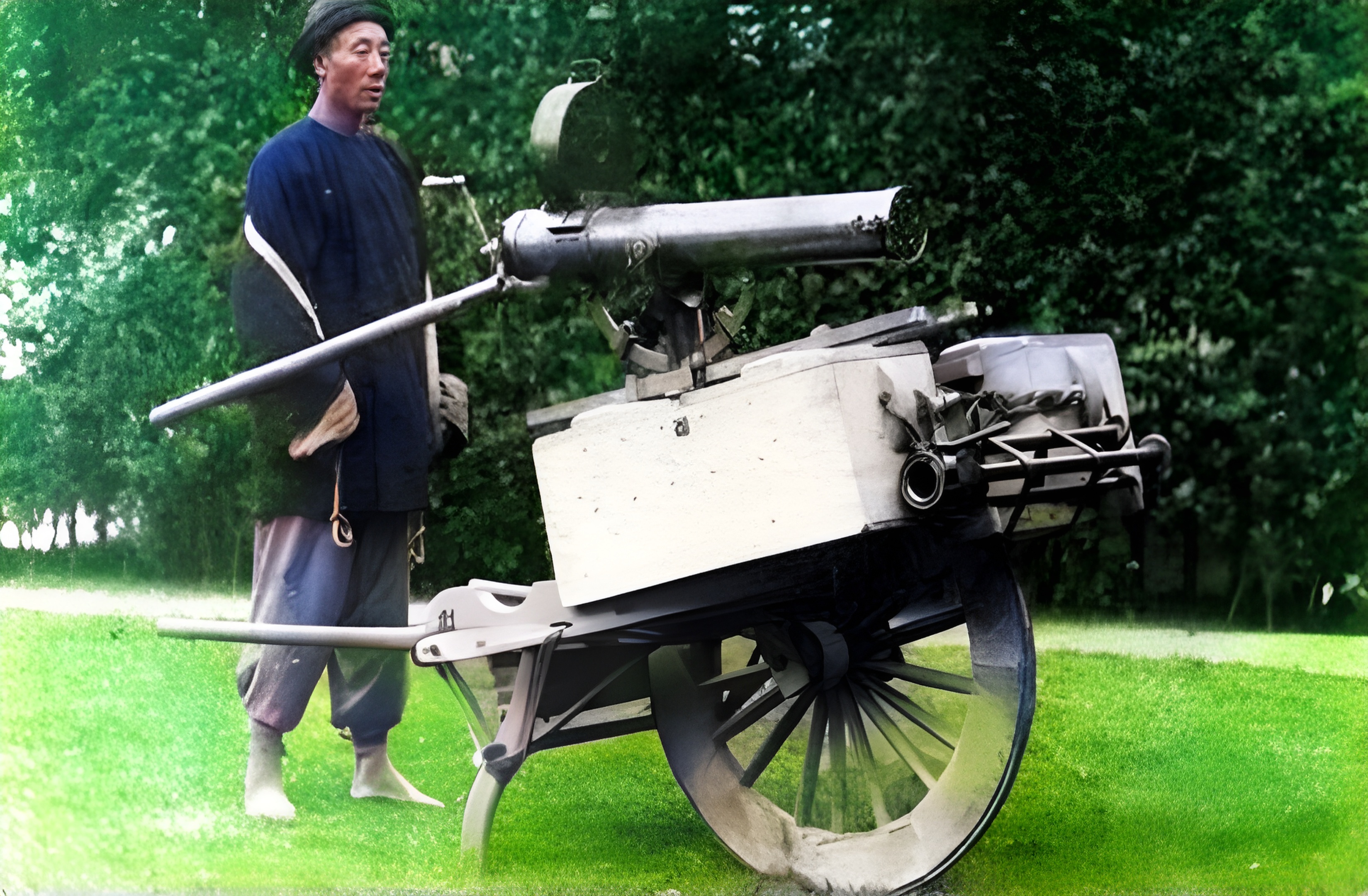 1901年,八国联军中的意大利士兵在进行军事操练.