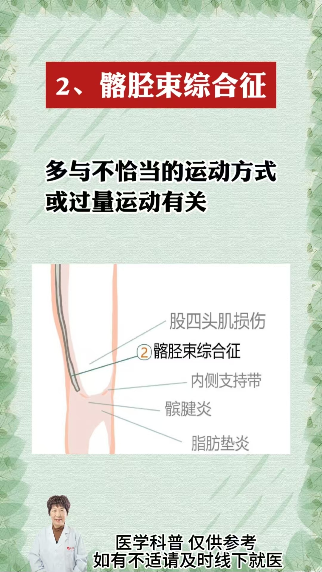 今天主任就来给大家详细讲讲几种常见的膝盖疼类型