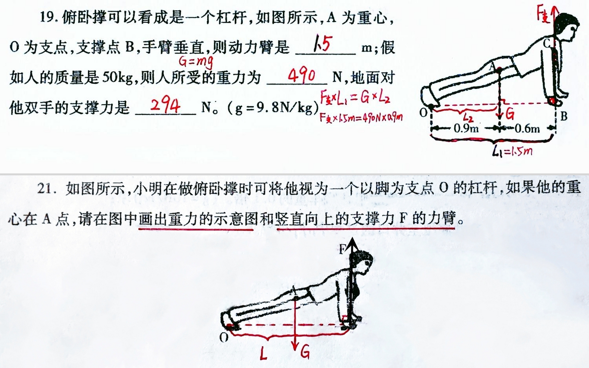 初中物理常错题型:人体杠杆知识!