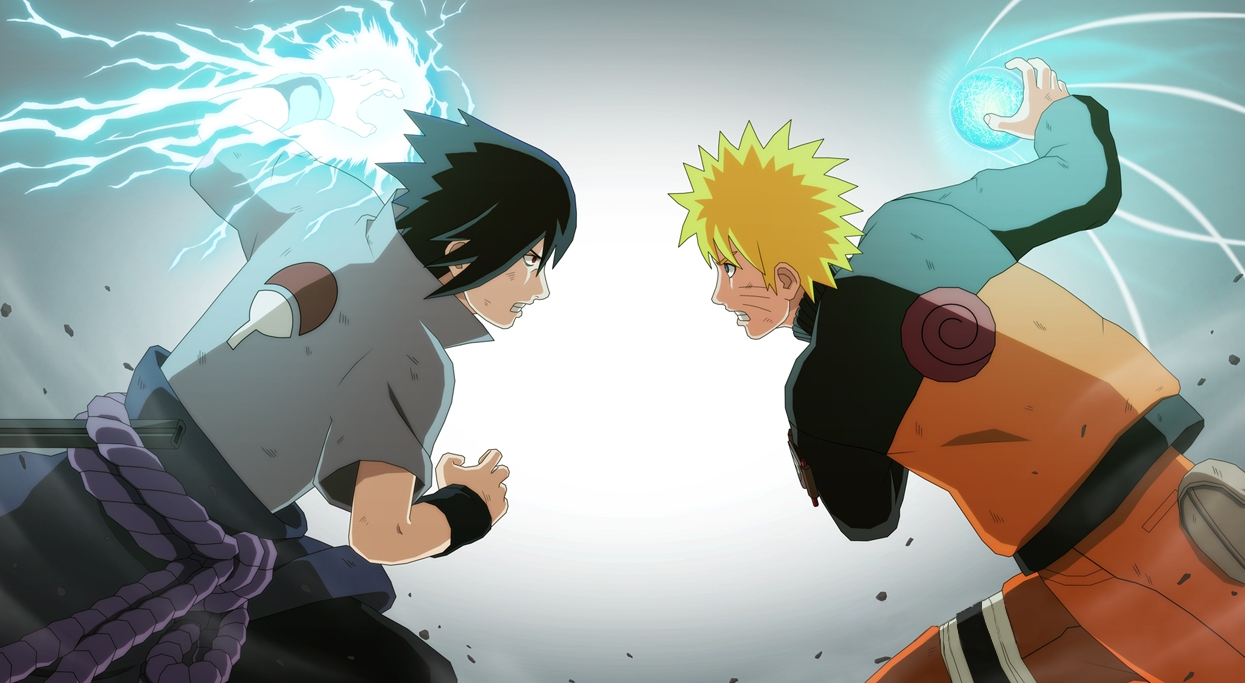 大蛇丸:我的佐助  鸣人(逐渐尾兽化):把我的佐助还给我!