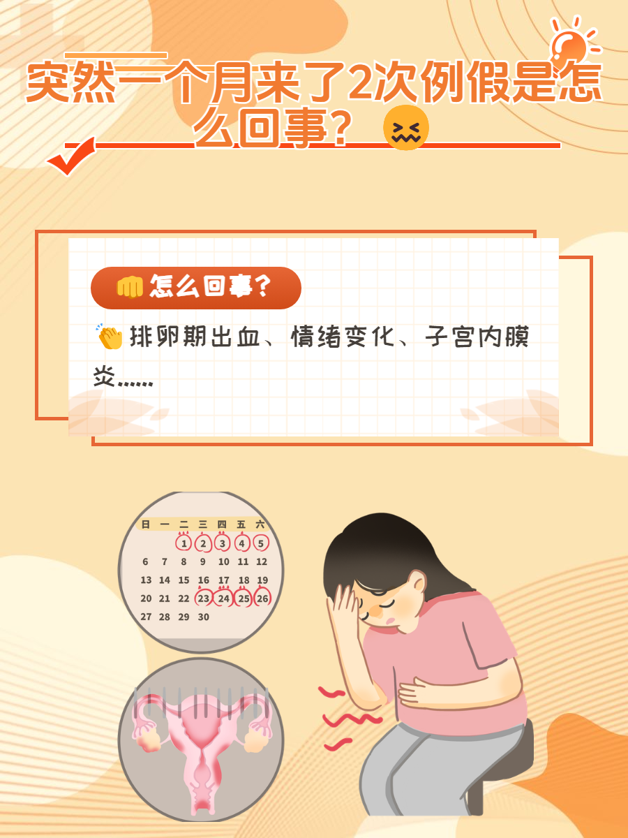 突然一个月来了2次例假是怎么回事?