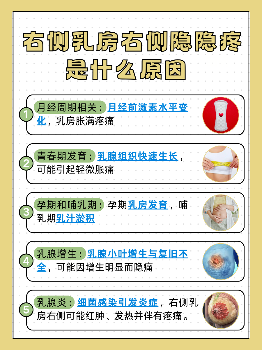 医生告诉你,右侧乳房隐隐疼是什么原因