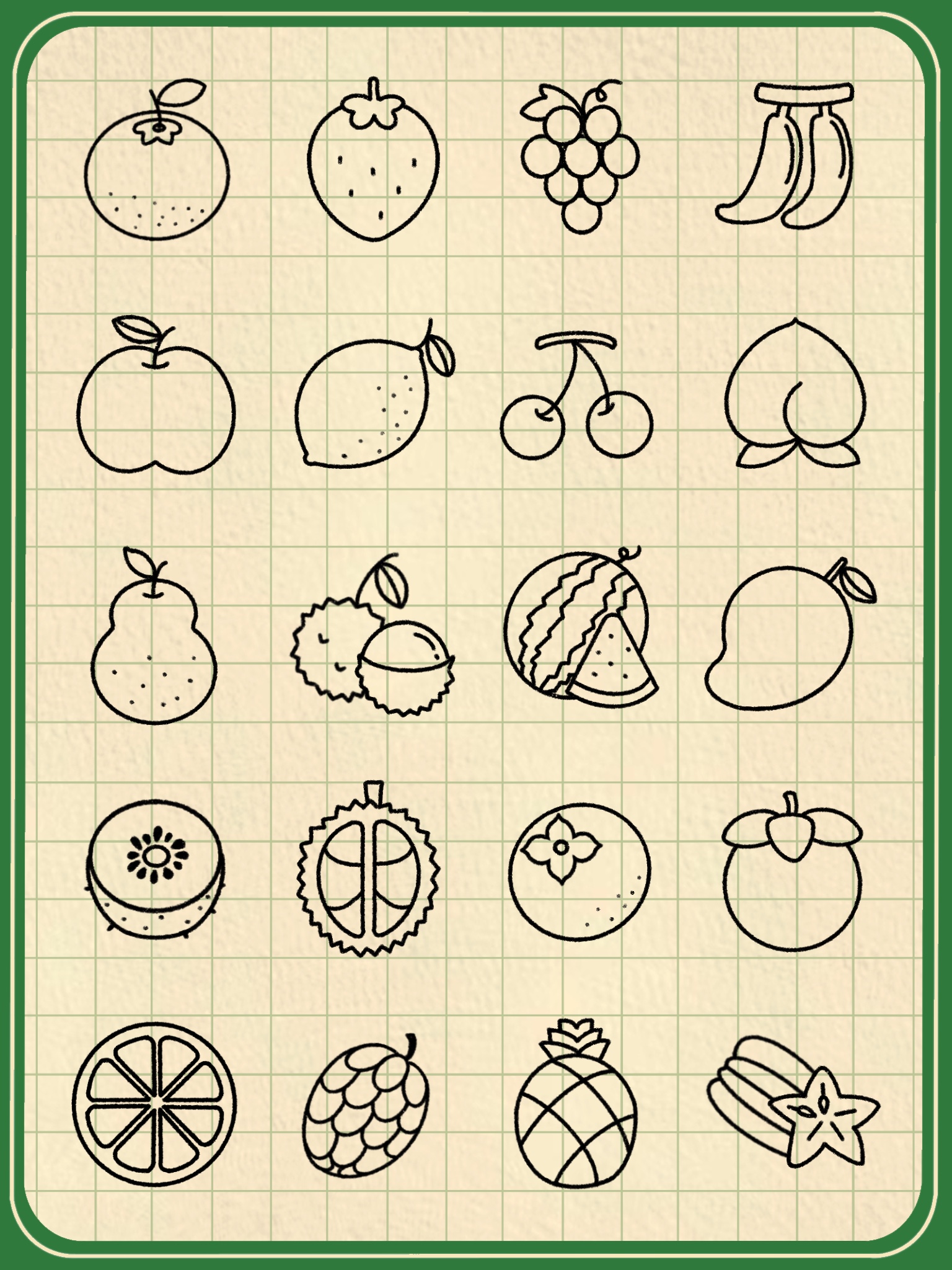 还附上了其他常见水果的简笔画哦~ 一起来画简笔画吧!