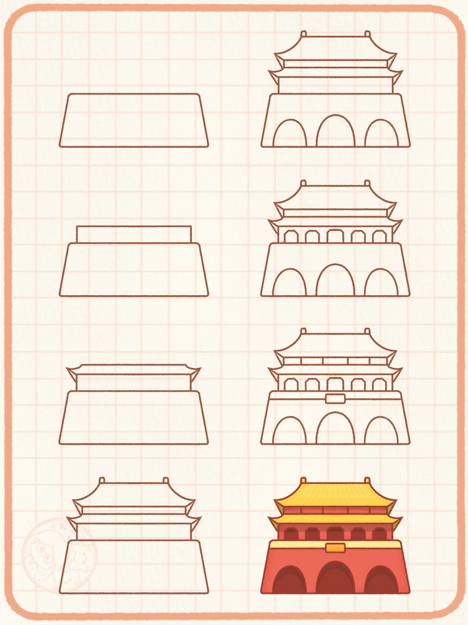 简笔画# #儿童简笔画# #简笔画教程# #天安门城楼# #国庆节# #画画