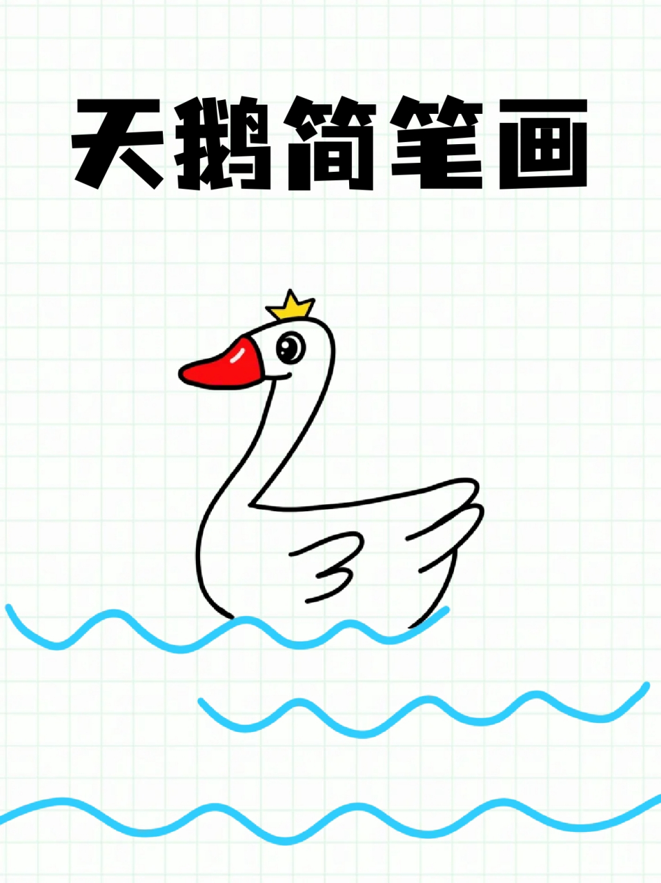 天鹅简笔画 06今天看到这奔跑大鹅的照片,93感觉它们真有活力
