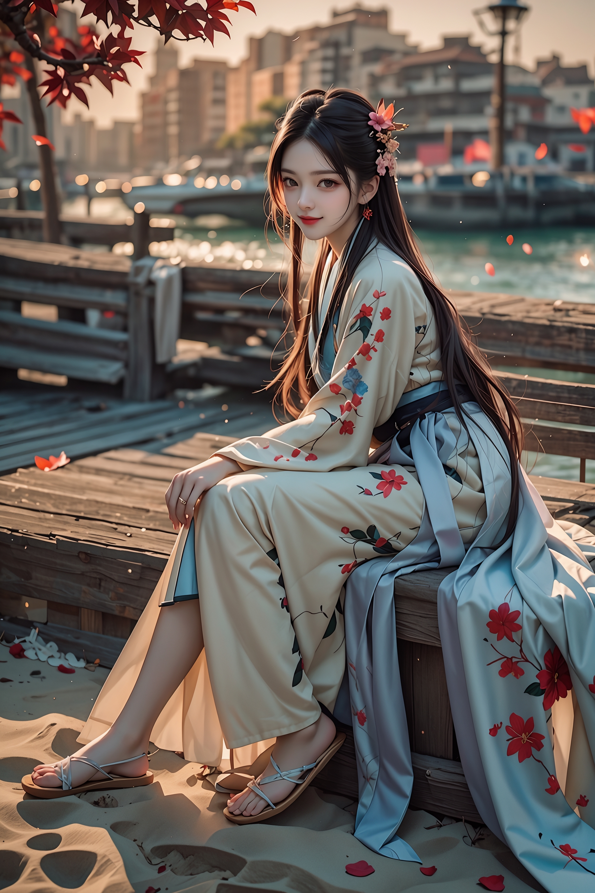 动态连更挑战# #ai美女图片# #美女# #ai美女壁纸# 	在河塘微澜的