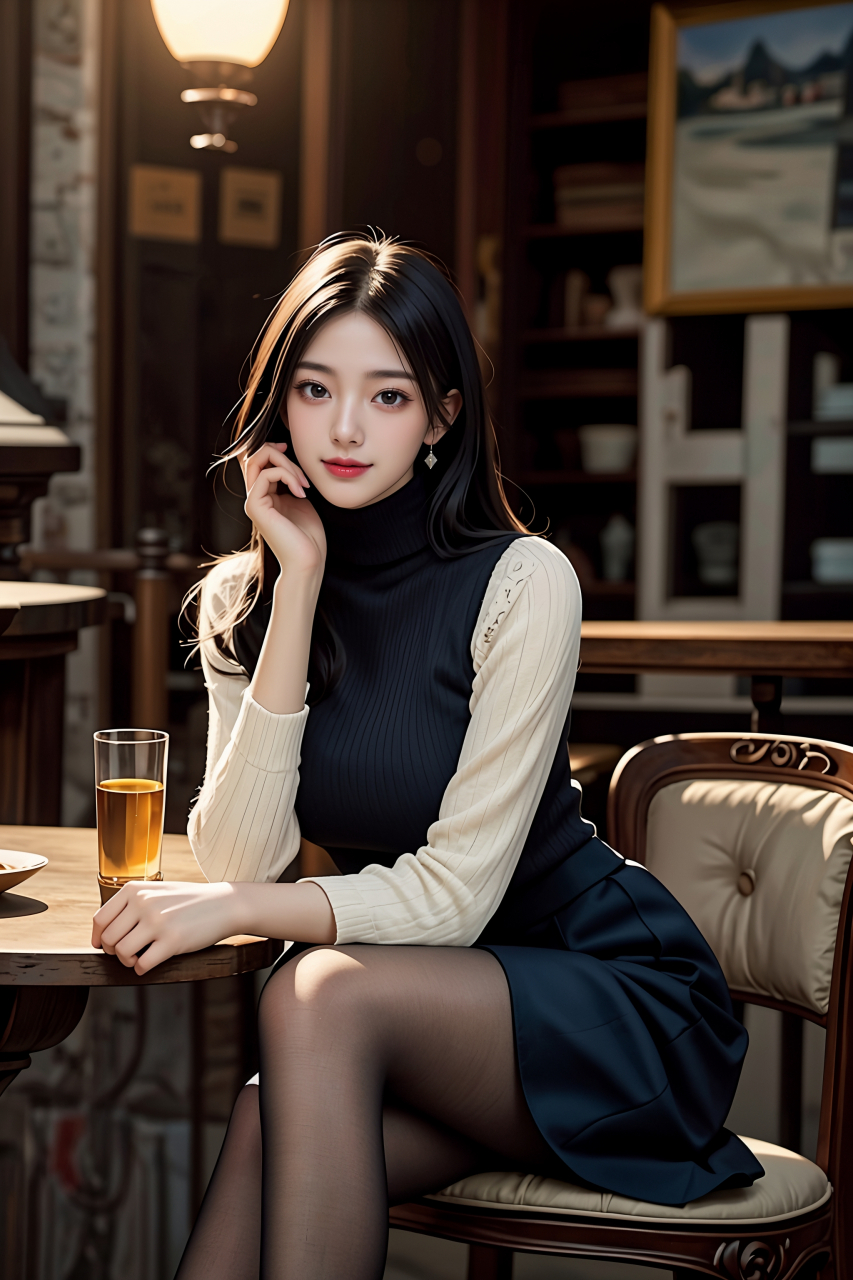 ai美女图片# #美女# #ai美女壁纸# 	在石板古巷的深处,一位现代佳人