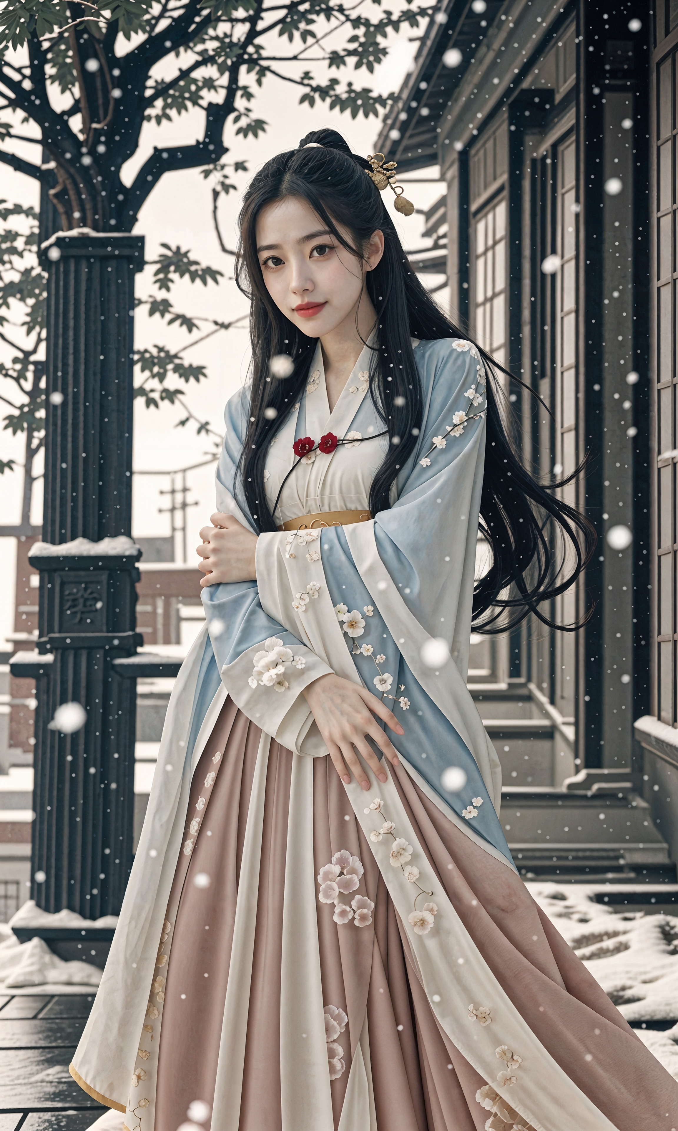 动态连更挑战# #ai美女图片# #美女# #ai美女壁纸# 	青石板路上铺了