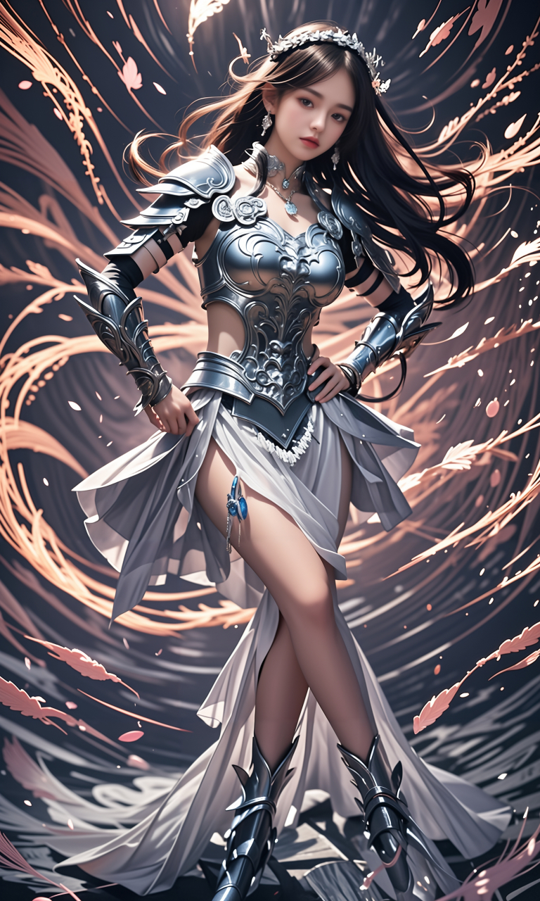 ai美女图片# #美女# #ai美女壁纸# 	这位年轻的女战士,身着一套华丽