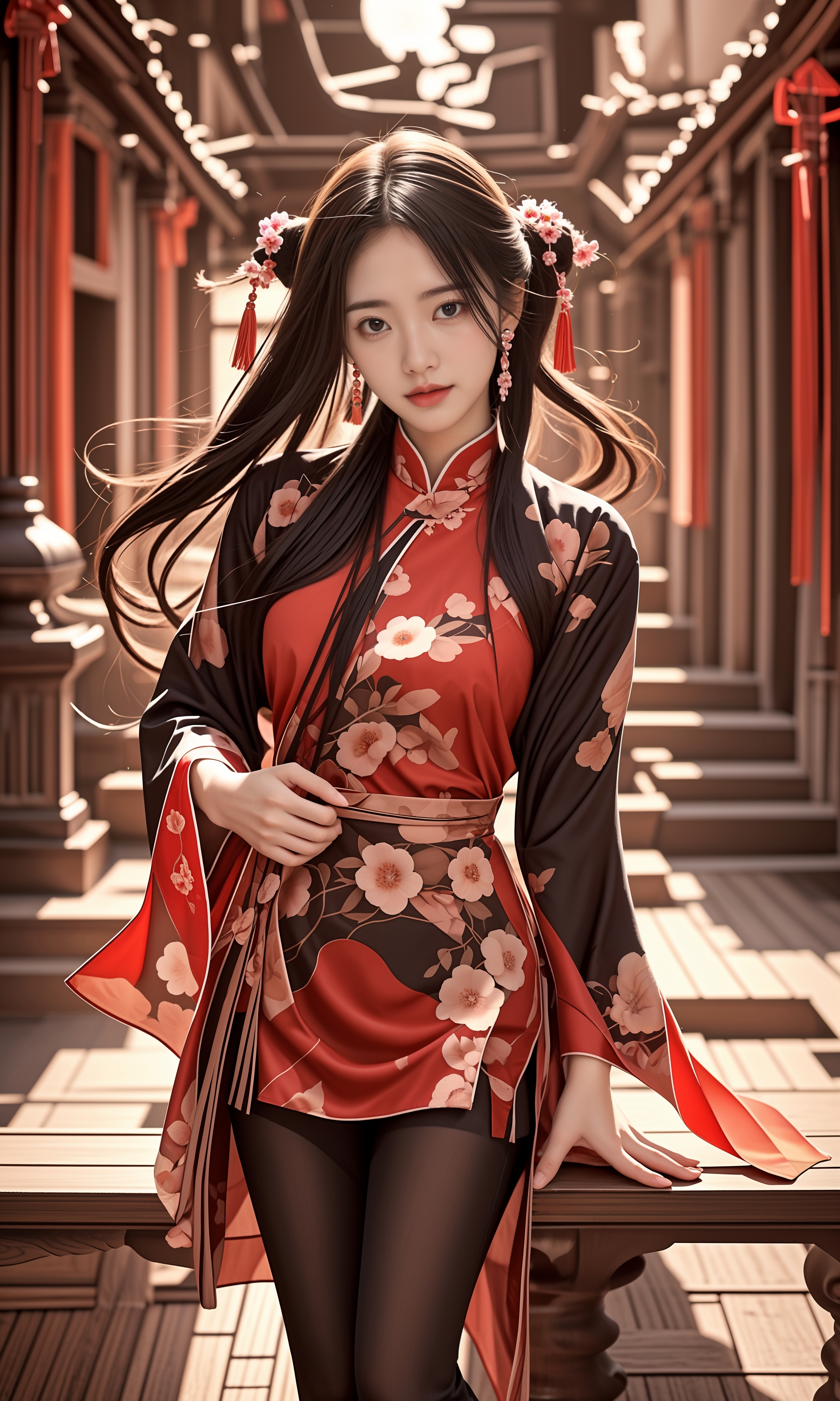 动态流量挑战赛# #ai美女图片# #美女# #ai美女壁纸# 	在古典园林的