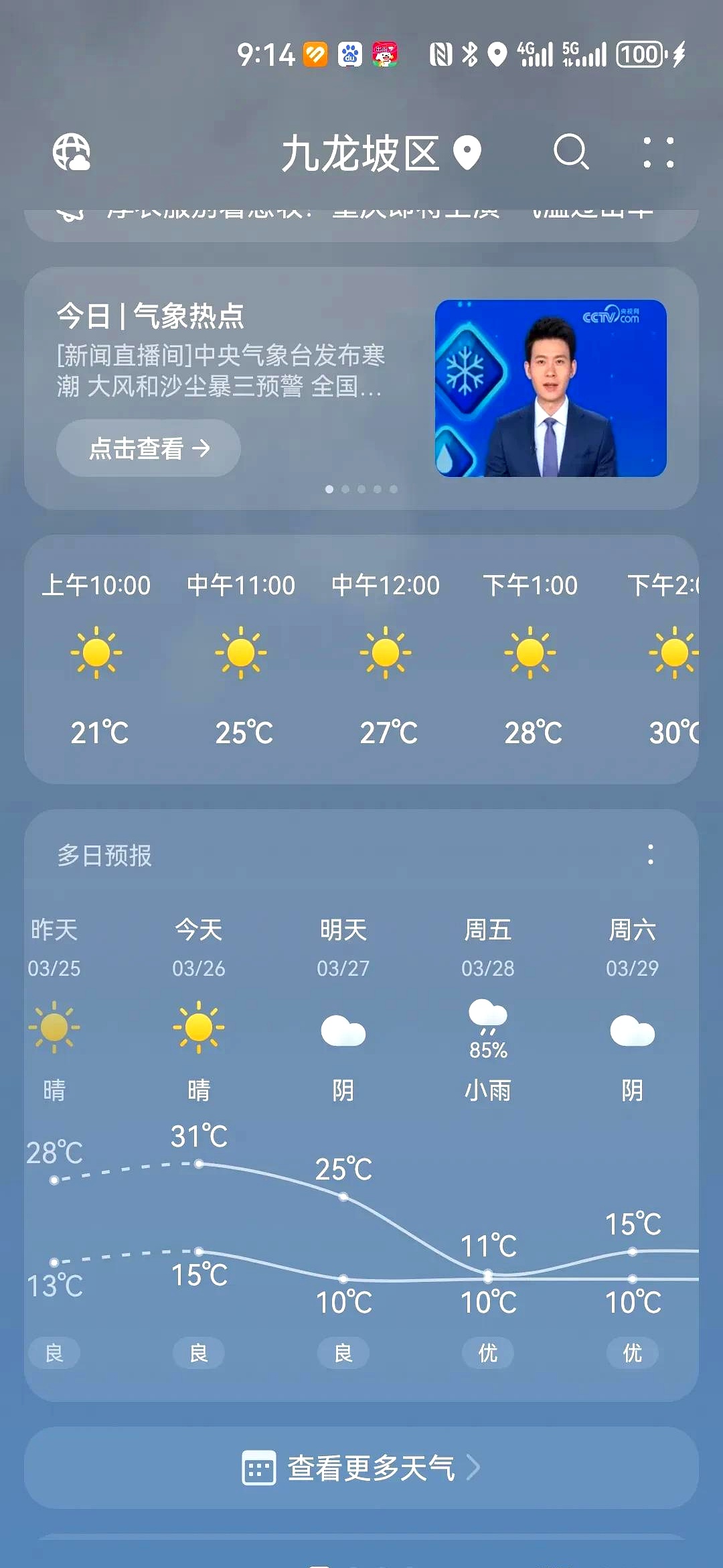 重庆30天天气预报